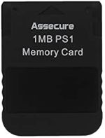Assecure 1MB Memory card for Sony PS1 PSX Playstation One 1 MB - PS2 compatible* - Grey