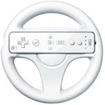White Racing Steering Wheel for Nintendo Wii Mario Kart Game Round Remote UK