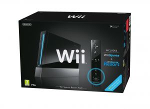 Nintendo Wii (Black) with Wii Sports + Wii Sports Resort: Includes Wii Remote Plus for Wii