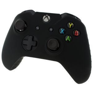 Assecure pro soft silicone skin grip protective cover for Microsoft Xbox One controller rubber bumper case with ribbed handle grip (Black) for Xbox One