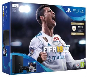 Sony PlayStation 4 FIFA 18 1 TB with FIFA 18 Ultimate Team Icons and Rare Player Pack for PlayStation 4