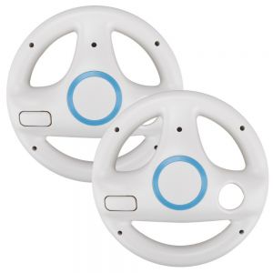 2x Racing Wheel for Nintendo Wii - White for Wii
