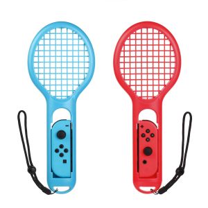 Bestico Tennis Racquet for Nintendo Switch Joy-Con Controllers, 2 Pieces Tennis Racket for Mario Tennis Aces,ARMS and Motion Sensing Games(Red&Blue) for Nintendo Switch