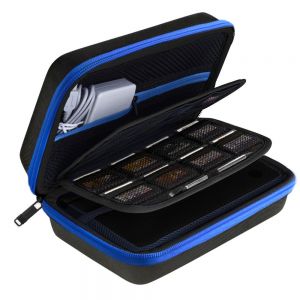 AUSTOR Travel Carrying Case Shell for Nintendo New 3DS XL (Black+Blue) for Nintendo 3DS