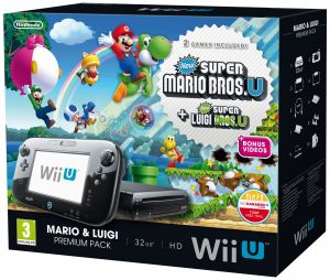 Nintendo Wii U 32GB New Super Mario Bros and New Super Luigi Bros Premium Pack - Black (Nintendo Wii U) for Wii U