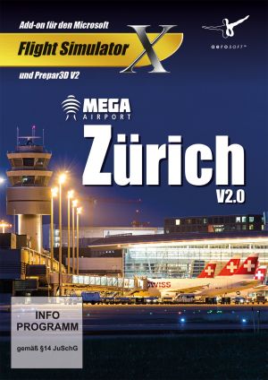 Mega Airport Zurich 2.0 - Add-on for Microsoft Flight Simulator X (FSX) or PREPAR3D for Mac OS