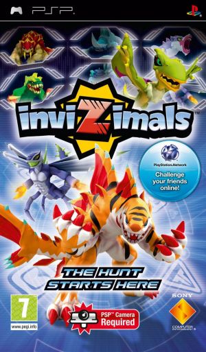 Invizimals (with playstation network logo, and the hunt starts here text) for Sony PSP