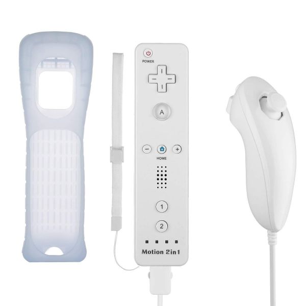 PowerLead Wii Controller Built in Motion Plus Remote and Nunchuck Controller for Nintendo Wii